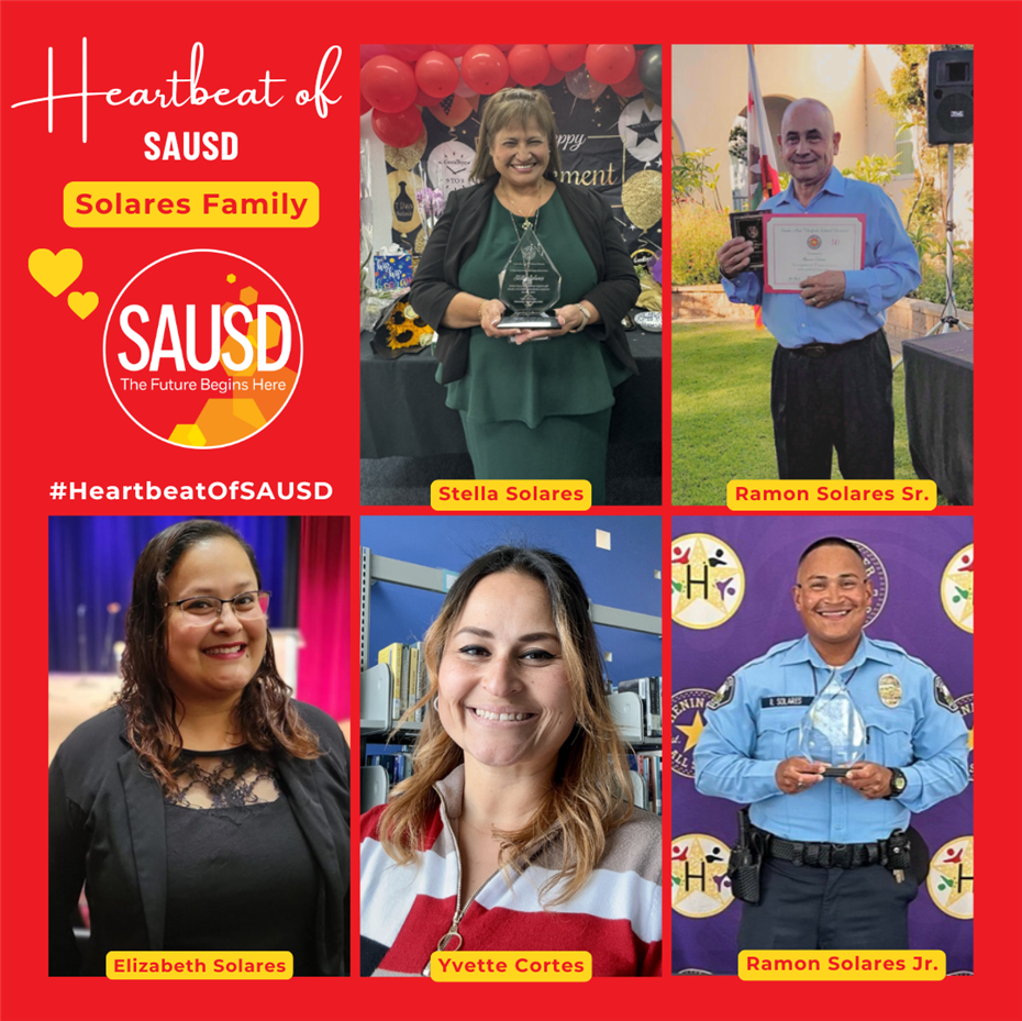  April 2025 Heartbeat of SAUSD Honorees, the Solares Family, Recognized During Board of Education Me